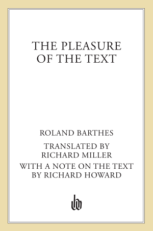 The Pleasure of the Text